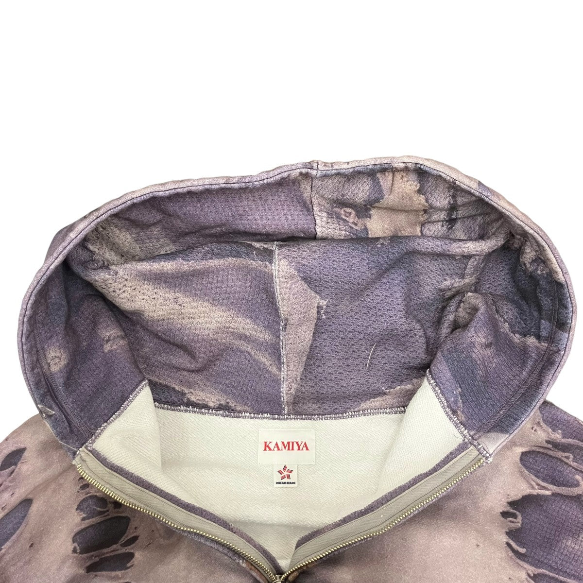 KAMIYA Trompe L’oeil Print Zip-up Hoodie NavyパーカーG15HD114 古着・中古-6枚目のアイテム画像