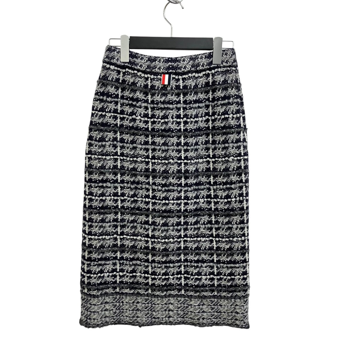 Checked wool-blend boucle skirtツイードスカートFKK107A-Y9021-035