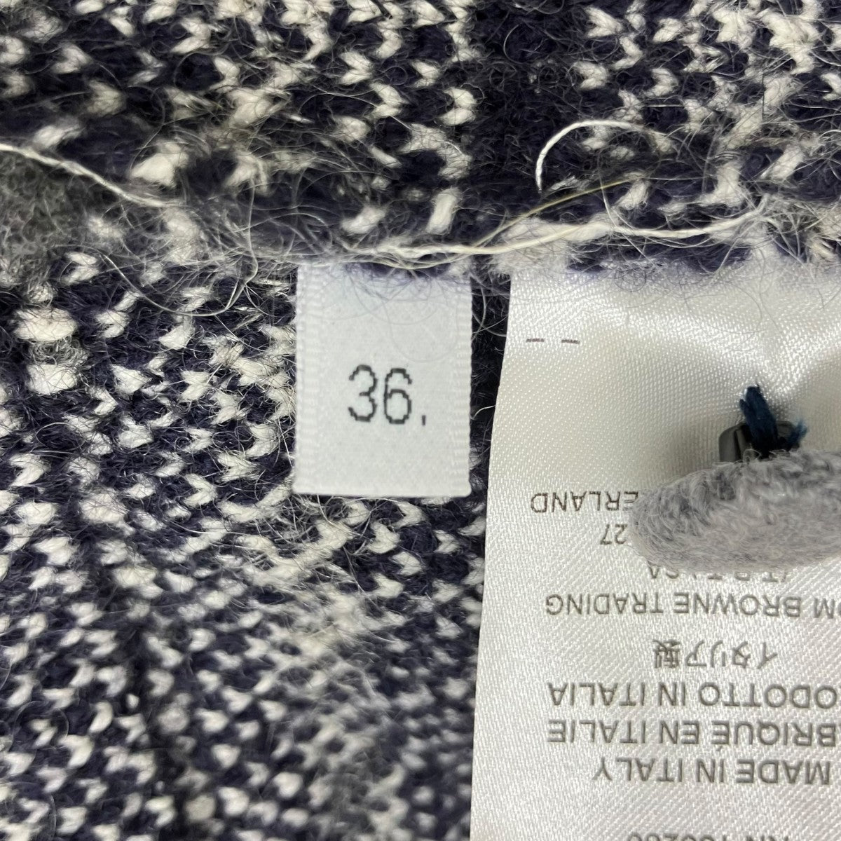 Checked wool-blend boucle skirtツイードスカートFKK107A-Y9021-035