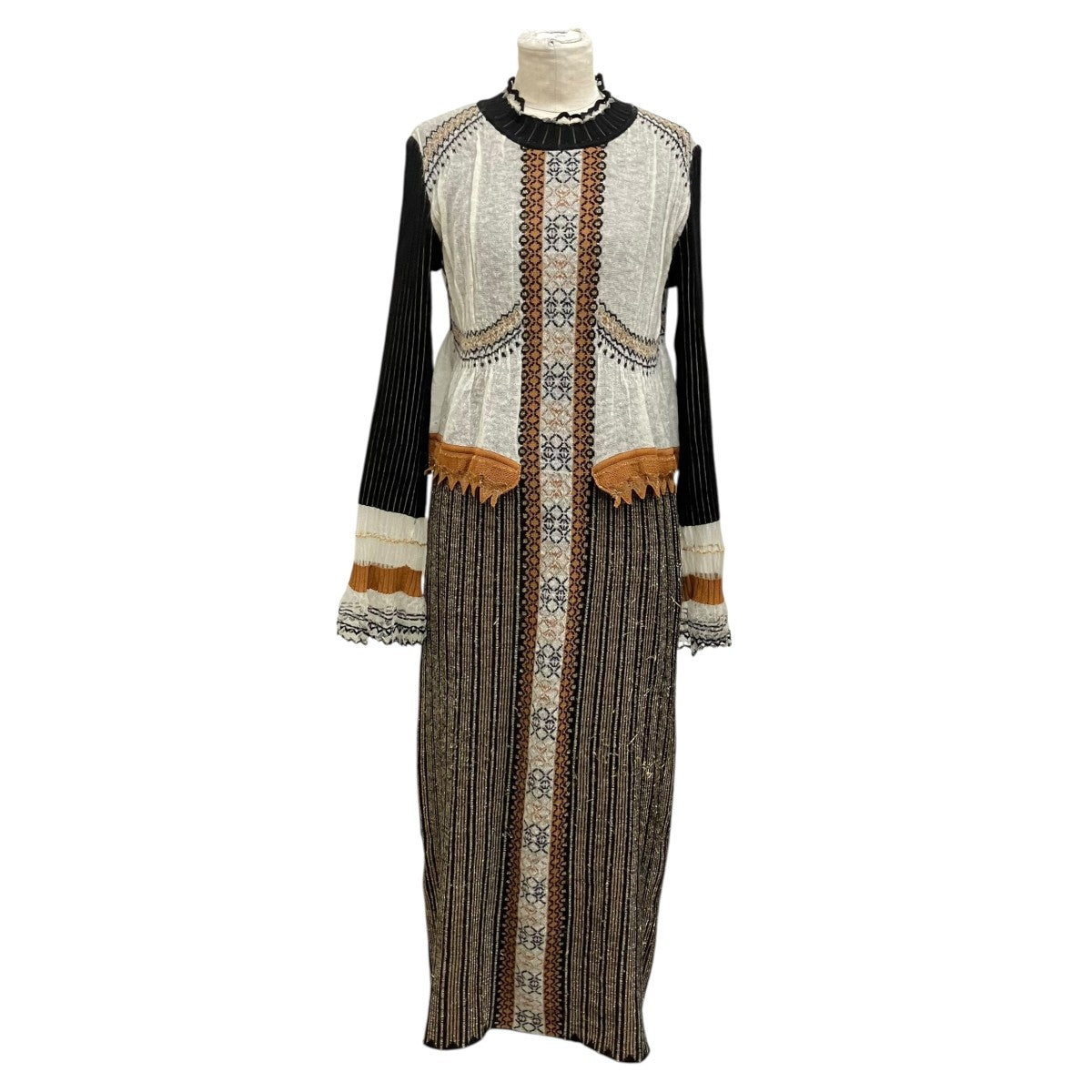 20AWLayered Knitted DressニットワンピースMM20FW-KN023