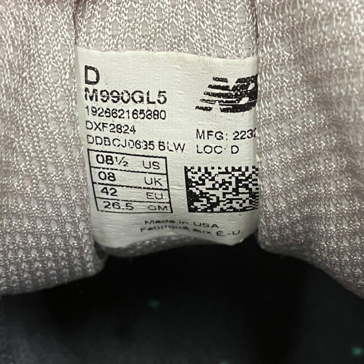 NEW BALANCE M990GL5スニーカー 古着・中古-9枚目のアイテム画像