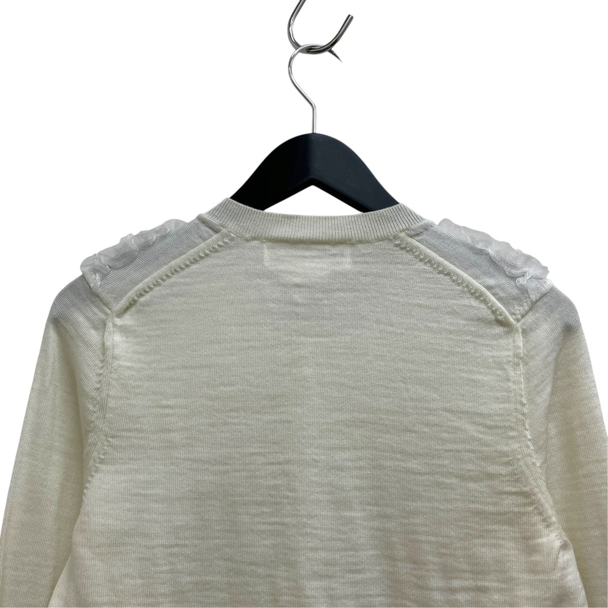 Organza-trimmed wool cardigan ／ AD2025 NQ-N007