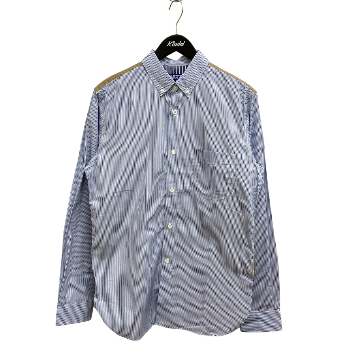 CDG JUNYA WATANABE MAN AD2025 Cotton Stripe X Nylon Taffeta長袖シャツWP-B017 古着・中古-1枚目のアイテム画像