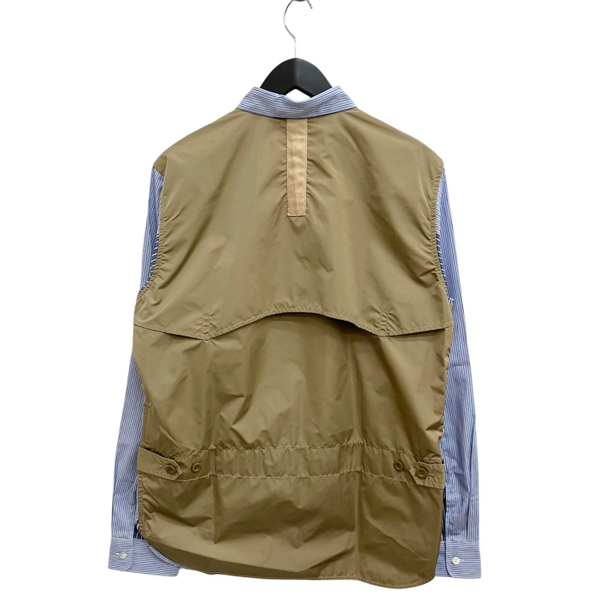 CDG JUNYA WATANABE MAN AD2025 Cotton Stripe X Nylon Taffeta長袖シャツWP-B017 古着・中古-2枚目のアイテム画像