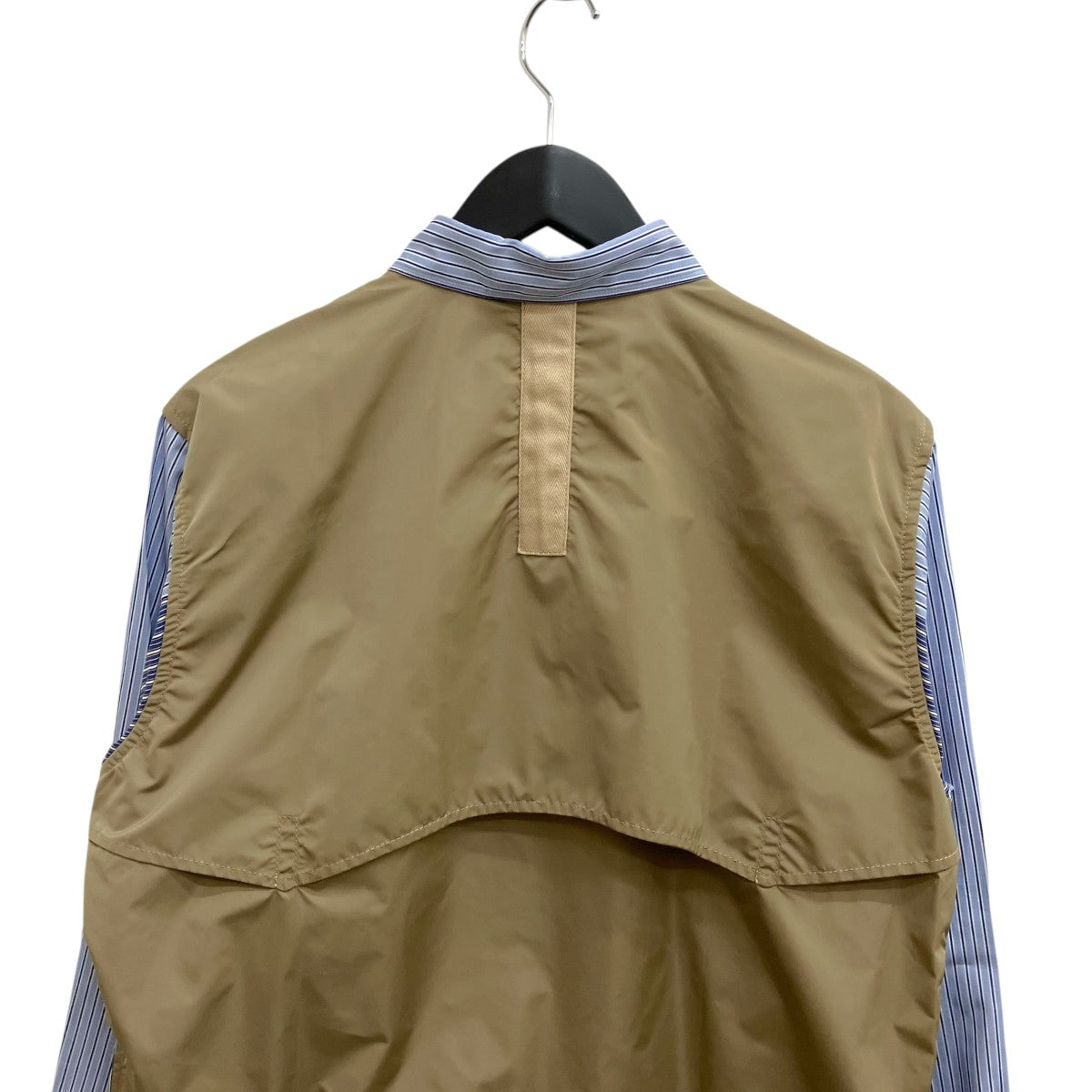 CDG JUNYA WATANABE MAN AD2025 Cotton Stripe X Nylon Taffeta長袖シャツWP-B017 古着・中古-4枚目のアイテム画像