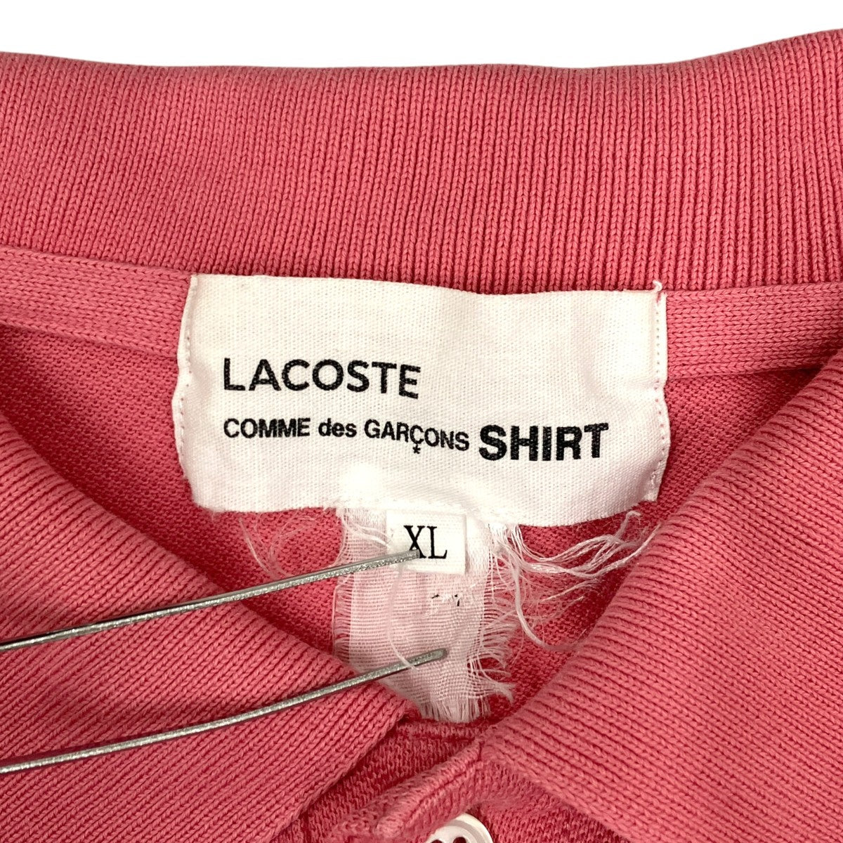 LACOSTE×COMME des GARCONS SHIRT コットン鹿の子アシンメトリーポロシャツ FL-T003 古着・中古-6枚目のアイテム画像