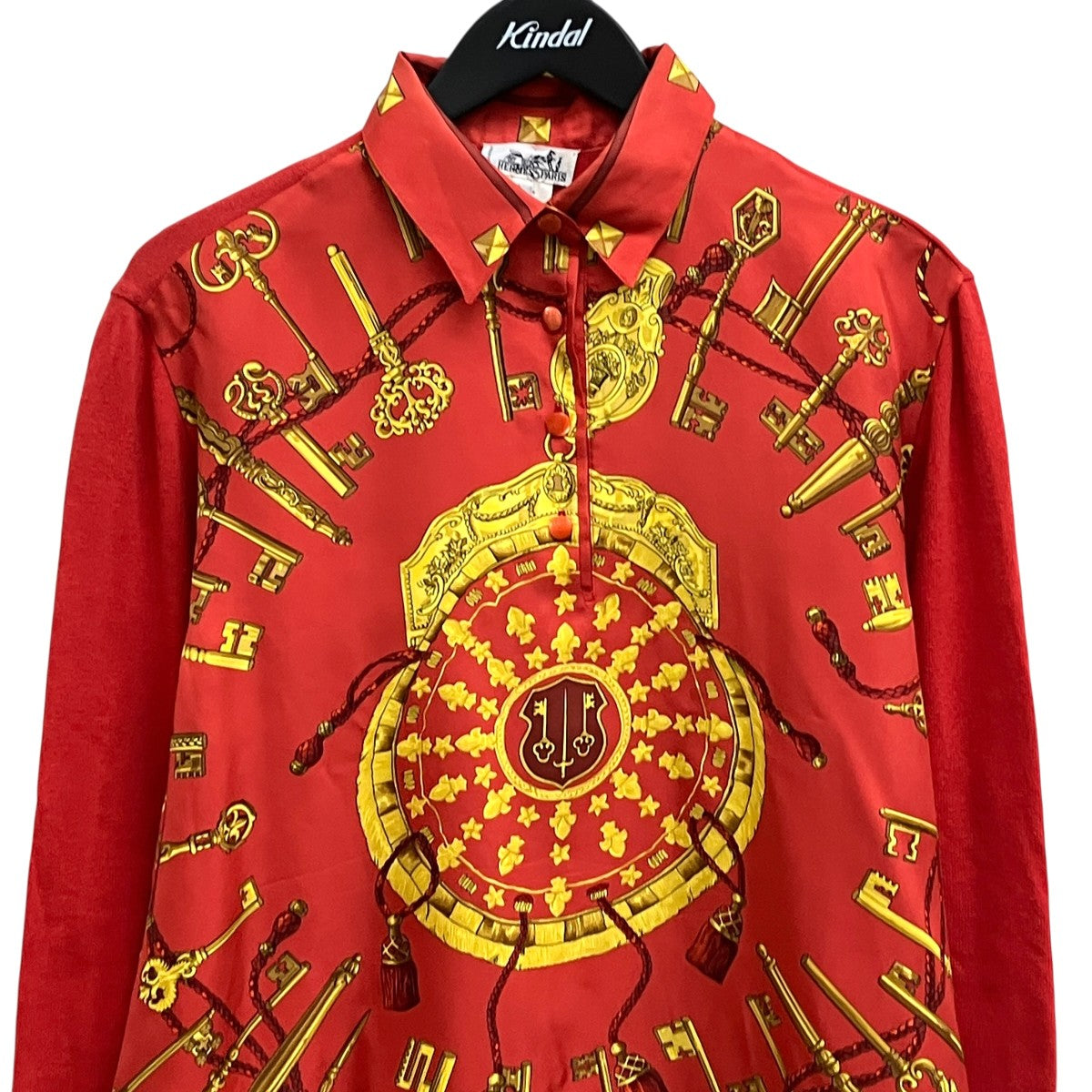 HERMES ツイルレーヌトップス長袖ブラウス 古着・中古-3枚目のアイテム画像