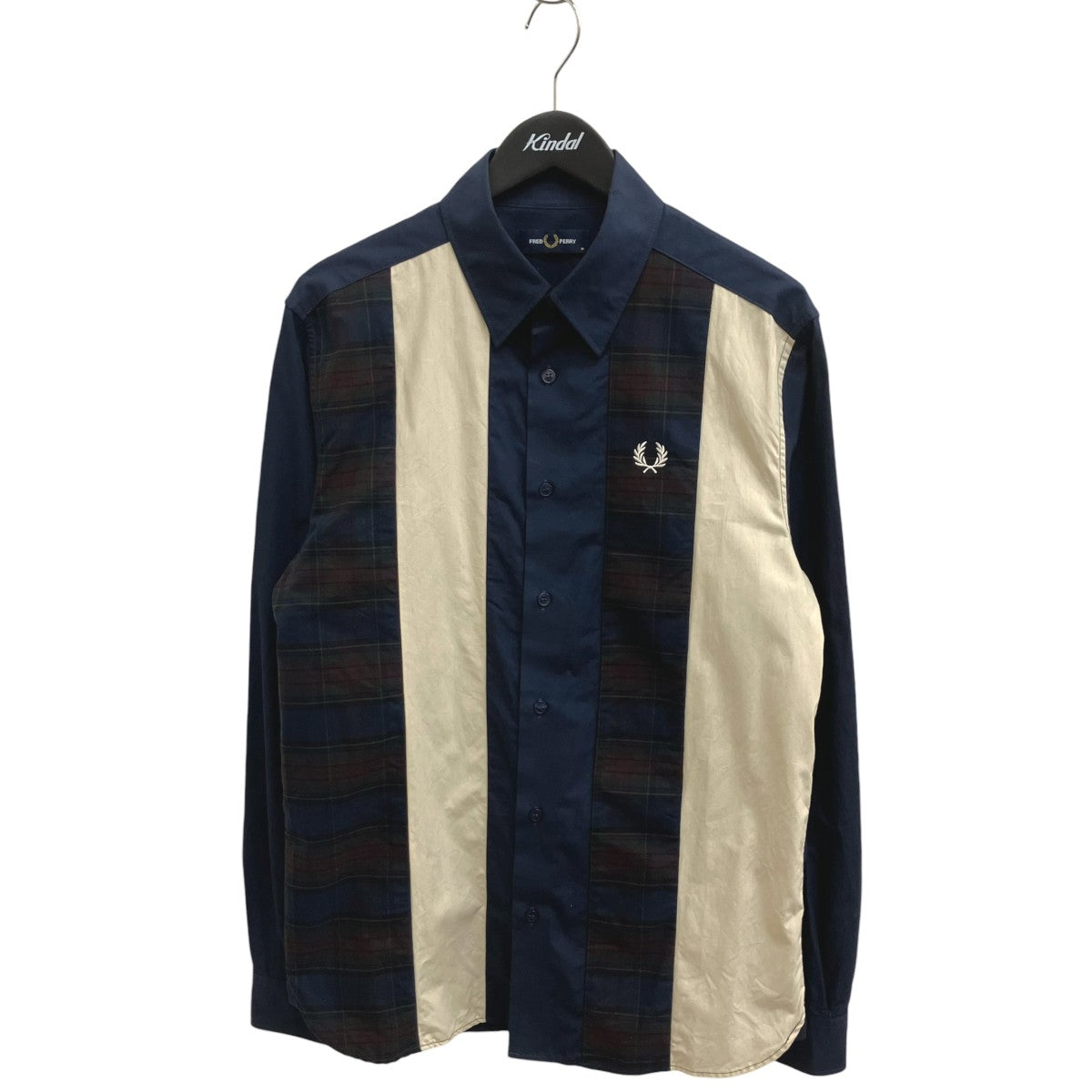 FRED PERRY Panelled Shirt長袖シャツM4684 古着・中古-1枚目のアイテム画像
