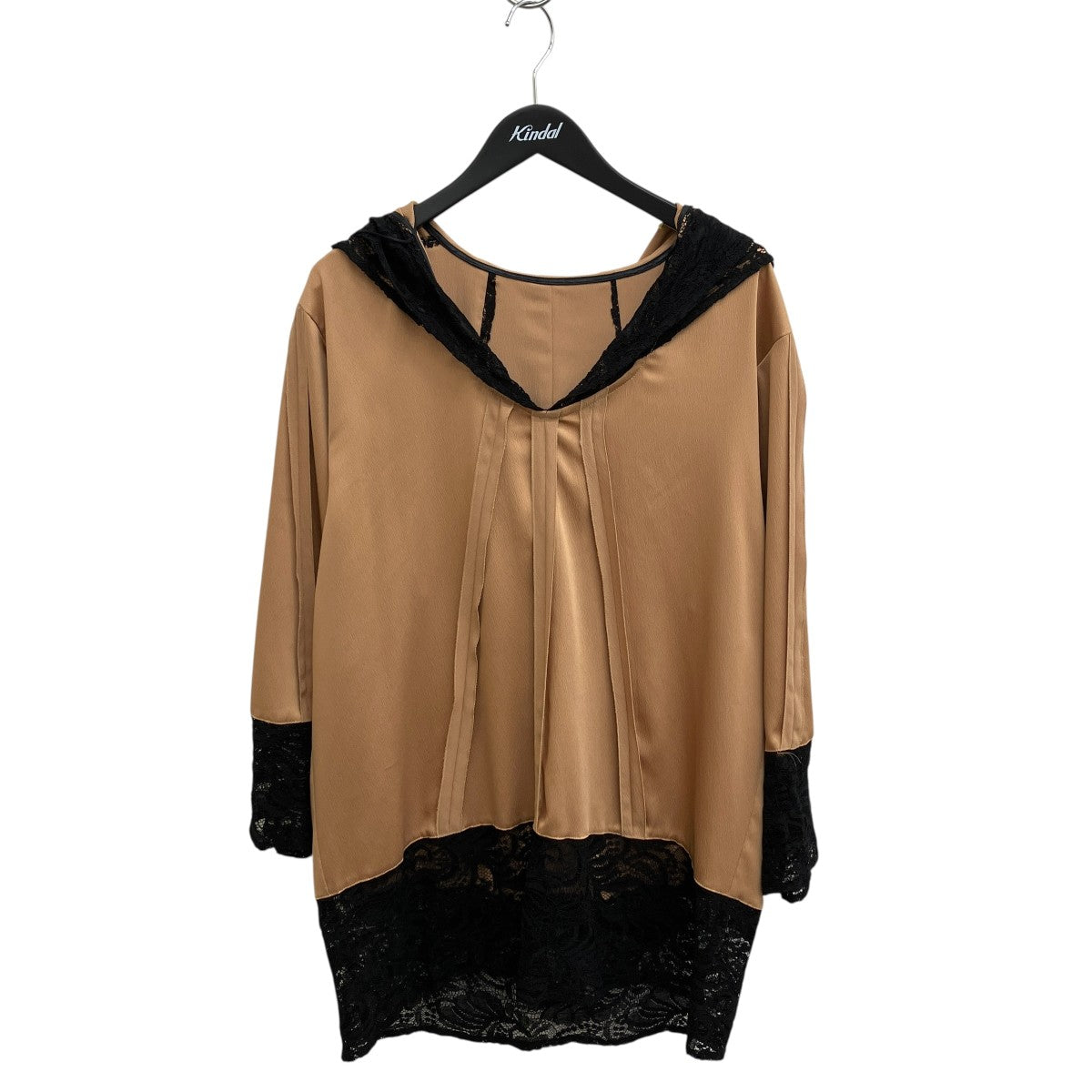 FUMIE=TANAKA FT satin lace hoodieパーカーF24A-23 古着・中古-1枚目のアイテム画像