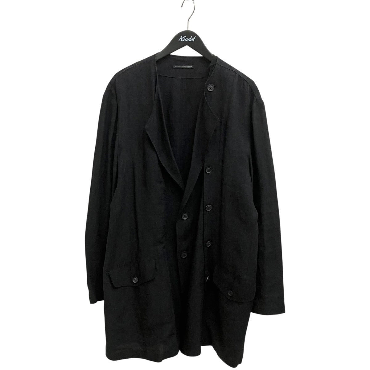 Yohji Yamamoto pour homme N-襟なし左身釦あきリネンジャケット HD-J21-303 古着・中古-1枚目のアイテム画像