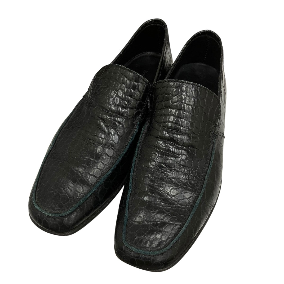 Ermenegildo Zegna クロコダイル型押しローファー A0563X 古着・中古-1枚目のアイテム画像
