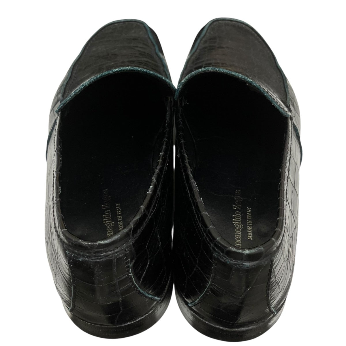 Ermenegildo Zegna クロコダイル型押しローファー A0563X 古着・中古-4枚目のアイテム画像