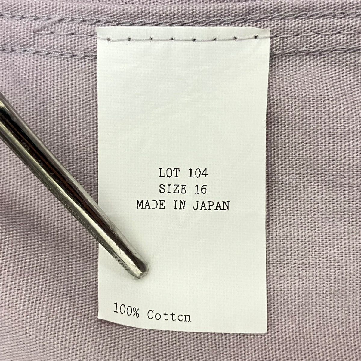 LOT 104ノーカラーシャツ
