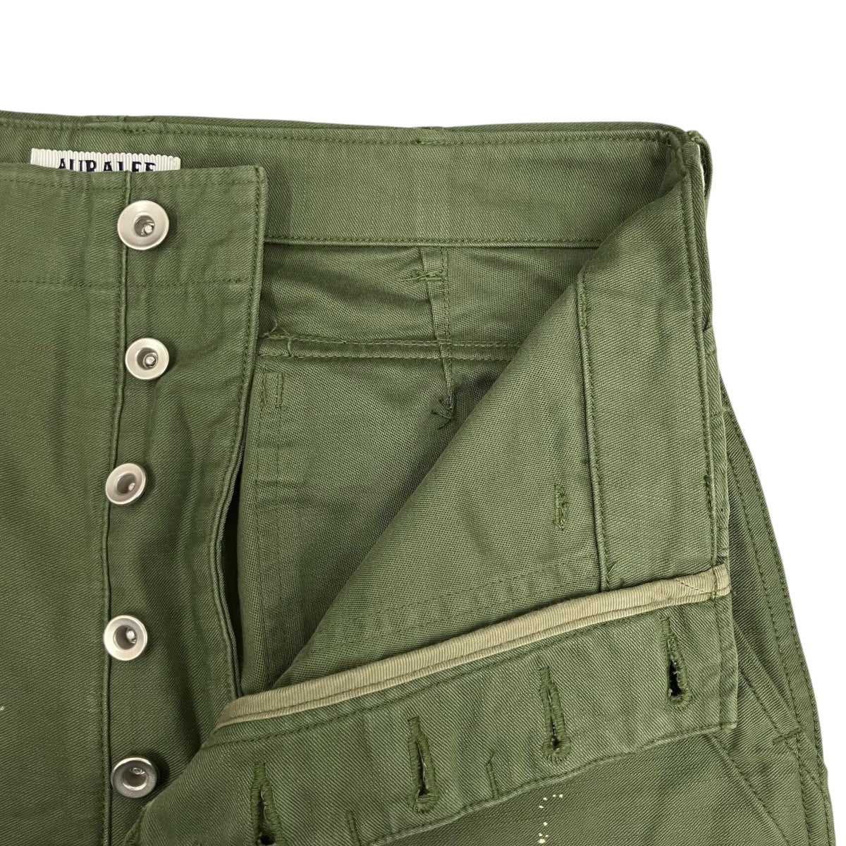 AURALEE WASHED BAGGY SATIN BLEACHED BAKER PANTSパンツA25AP01BP 古着・中古-5枚目のアイテム画像