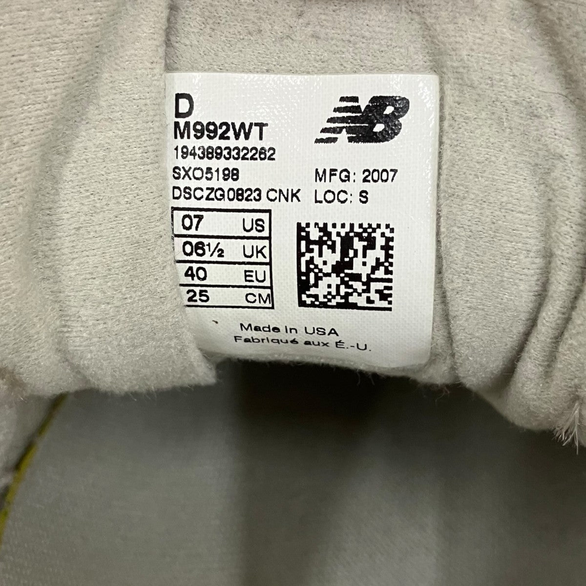 NEW BALANCE×WTAPS M992WTスニーカー 古着・中古-9枚目のアイテム画像