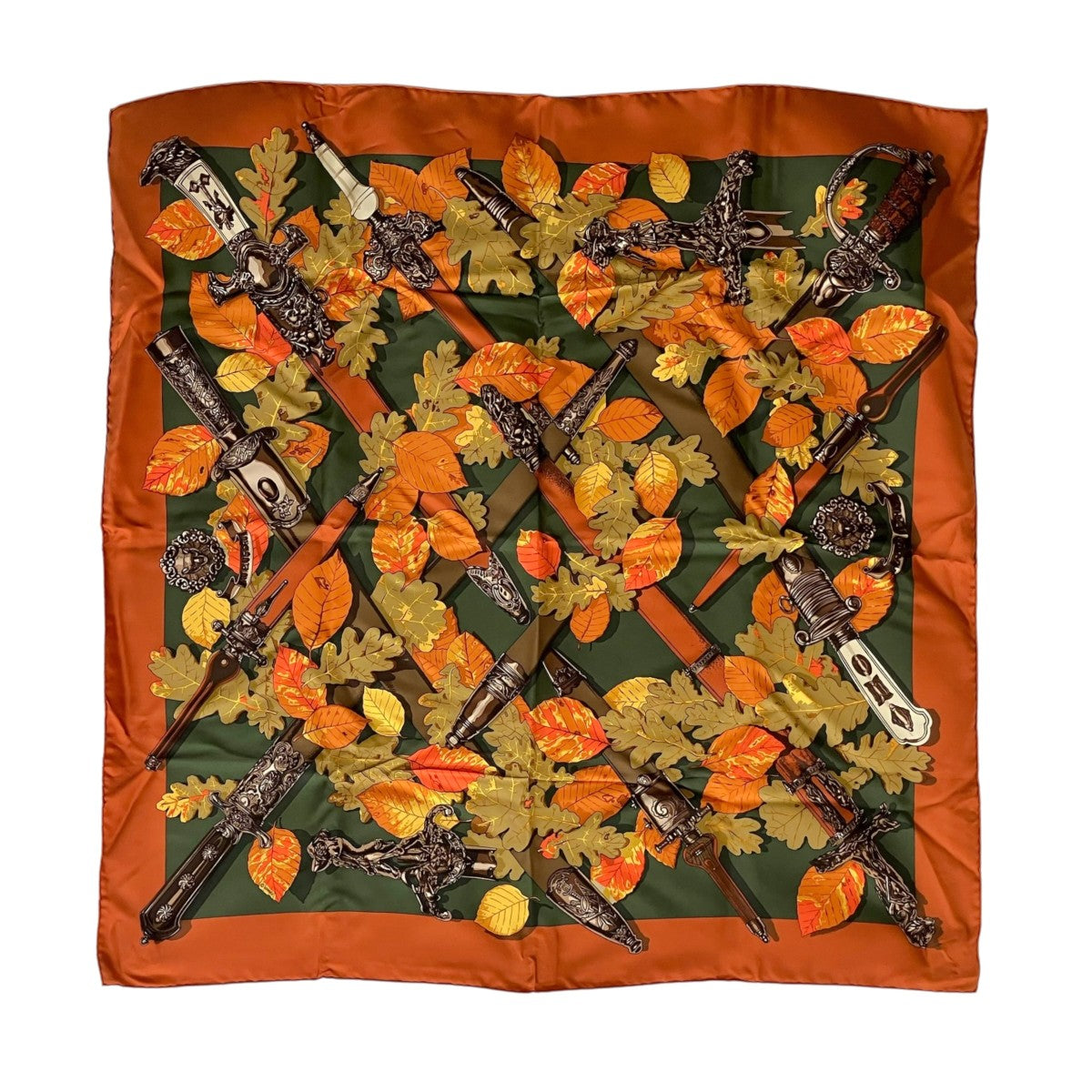 HERMES カレ90 AU PLUS DRUスカーフ 古着・中古-1枚目のアイテム画像