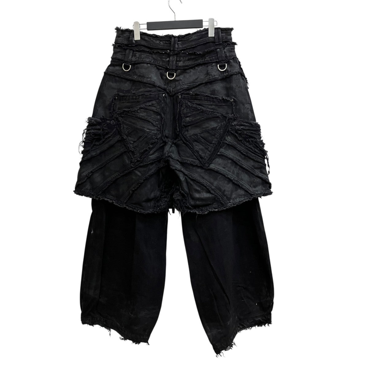Thought We Friends Attached Detachable Waxed Distressed Denims 古着・中古-2枚目のアイテム画像