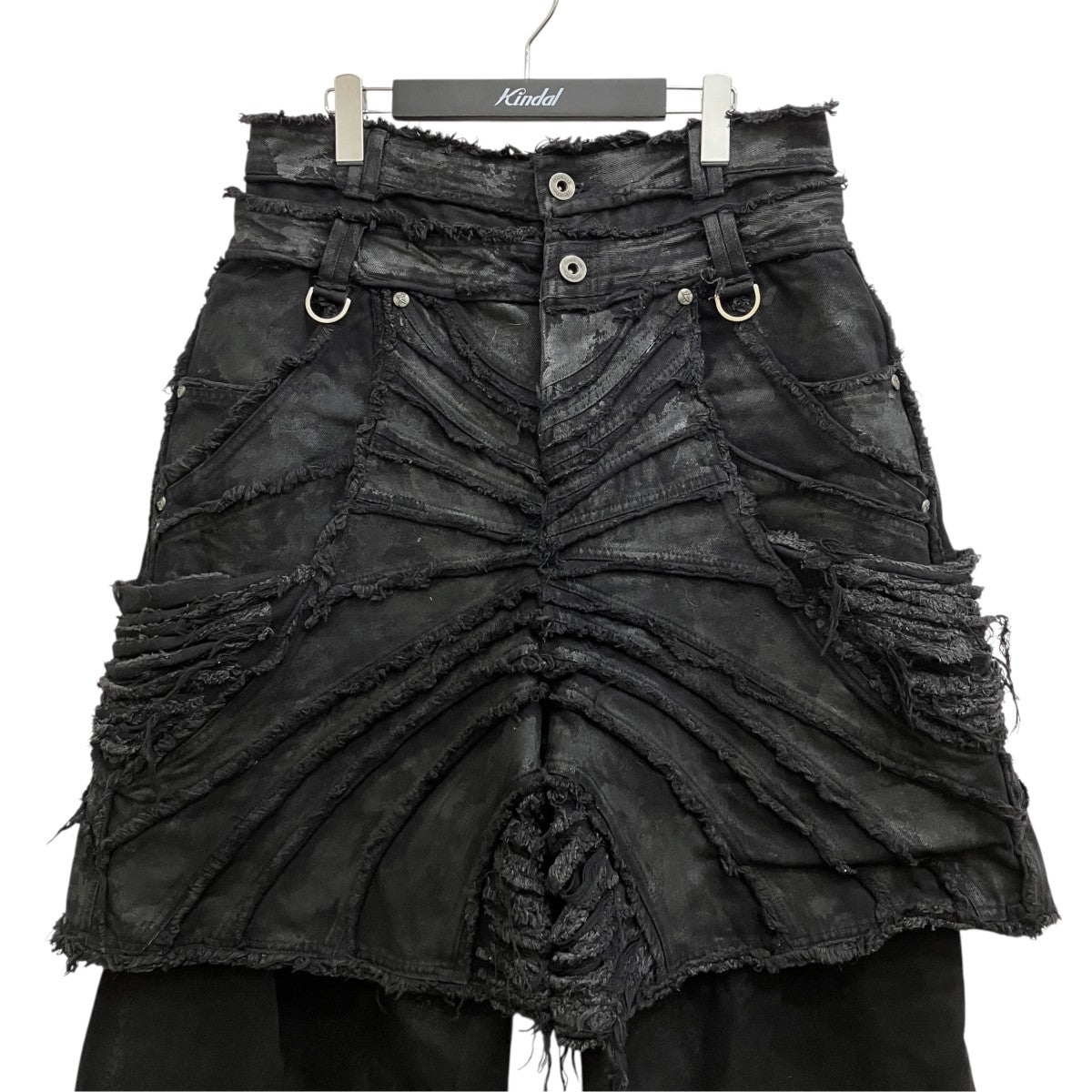 Thought We Friends Attached Detachable Waxed Distressed Denims 古着・中古-3枚目のアイテム画像
