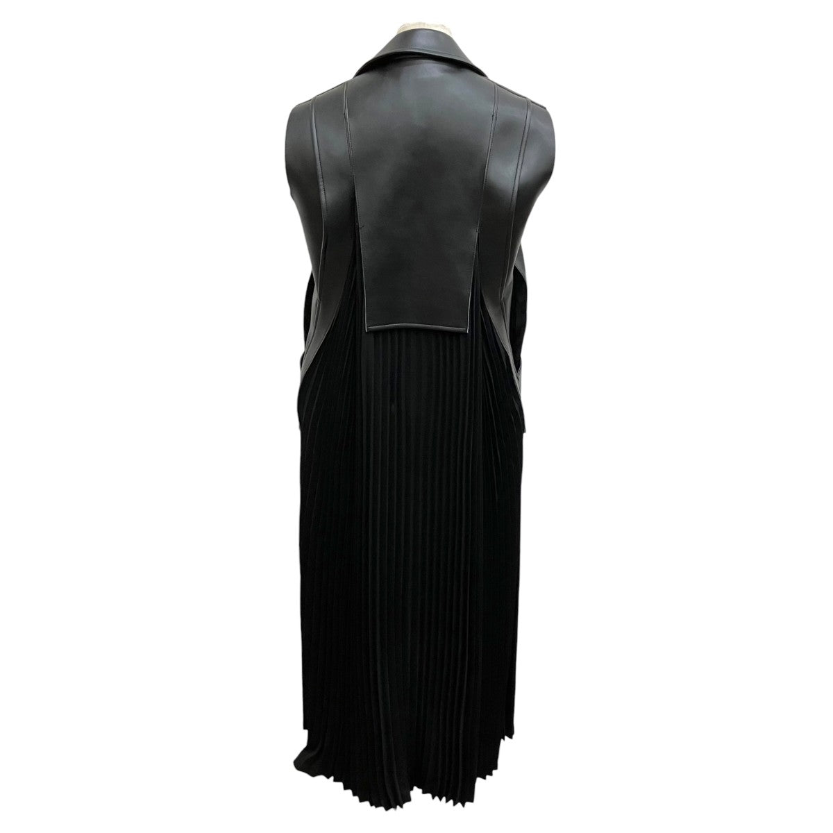 JUNYA WATANABE LEATHER JACKET DOCKING DRESS AD2025ノースリーブワンピースJP-O002 古着・中古-2枚目のアイテム画像