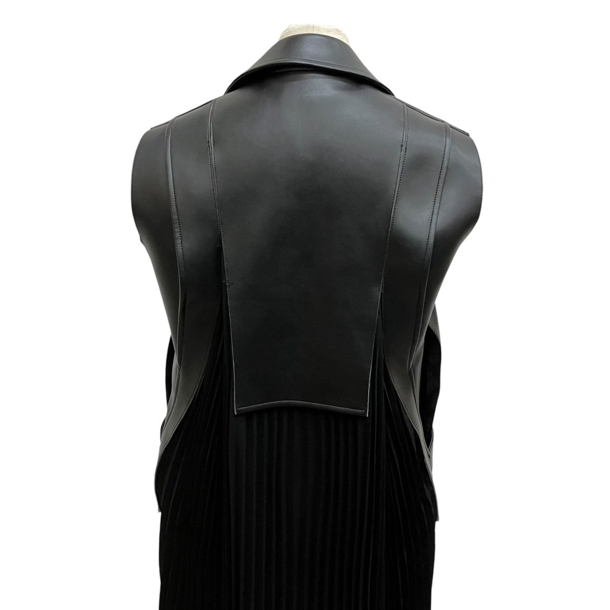 JUNYA WATANABE LEATHER JACKET DOCKING DRESS AD2025ノースリーブワンピースJP-O002 古着・中古-5枚目のアイテム画像