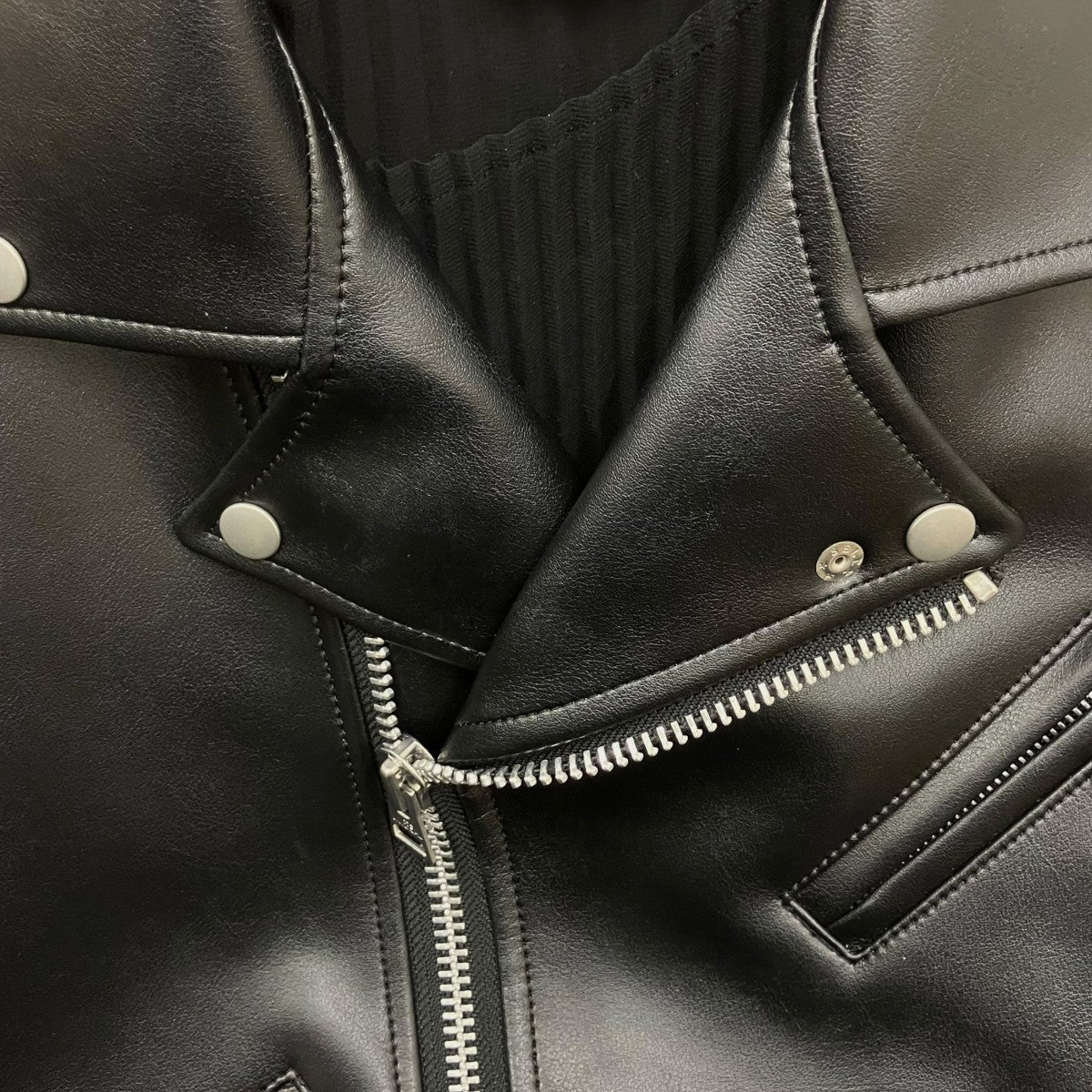JUNYA WATANABE LEATHER JACKET DOCKING DRESS AD2025ノースリーブワンピースJP-O002 古着・中古-7枚目のアイテム画像