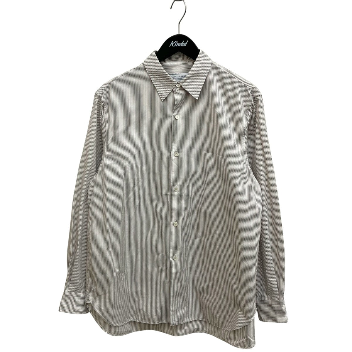 UNIVERSAL PRODUCTS． CANCLINI FRENCH FRONT L S SHIRTSストライプ長袖シャツ253-60301 古着・中古-1枚目のアイテム画像
