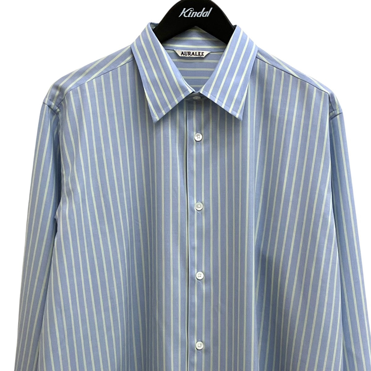 AURALEE SUPER FINE WOOL STRIPE SHIRTストライプシャツA26SS01WW 古着・中古-3枚目のアイテム画像