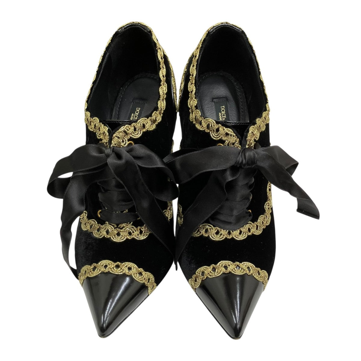 【極美品】Dolce & Gabbana ブラックパンプス ティーポット装飾 DOLCE ＆ GABBANA(ドルチェアンドガッバーナ) ポインテッドトゥ