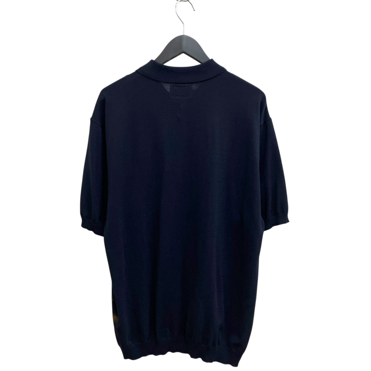 BEAMS Half Zip Panel Polo Ombre Plaidポロシャツ38-02-0075-156 古着・中古-2枚目のアイテム画像