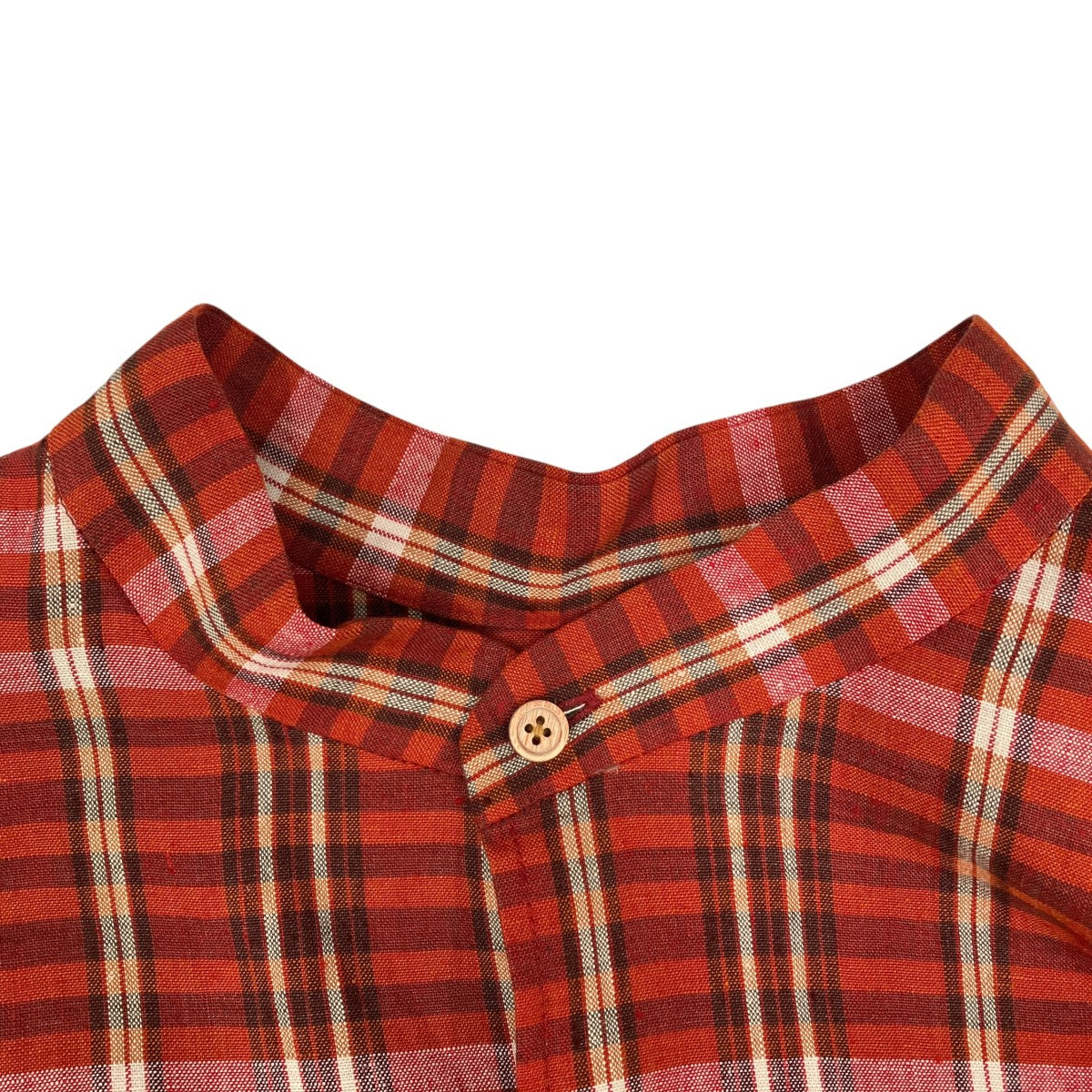 SUNSEA SAFILIN FRENCH LINEN BOMBER SHIRTチェックシャツSUNSEA3113 古着・中古-5枚目のアイテム画像