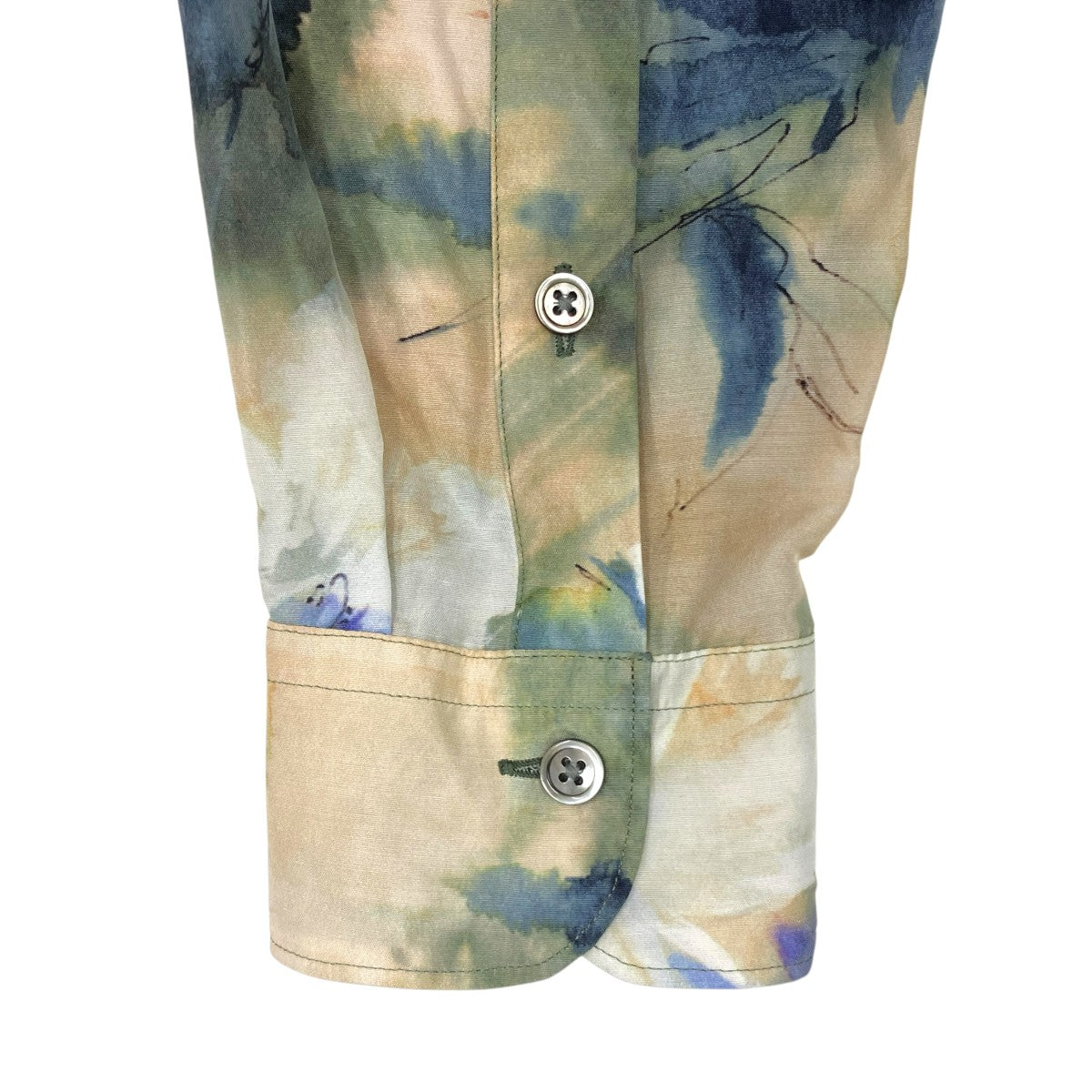 Calmlence 26SSRegular Collar Shirt Flower Print Silk Cupla．ブラウスSHIRT036 古着・中古-6枚目のアイテム画像