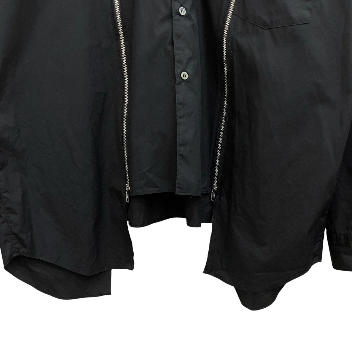 BLACK COMME des GARCONS Zip-Off Panel Shirt長袖シャツ1N-B004 古着・中古-4枚目のアイテム画像