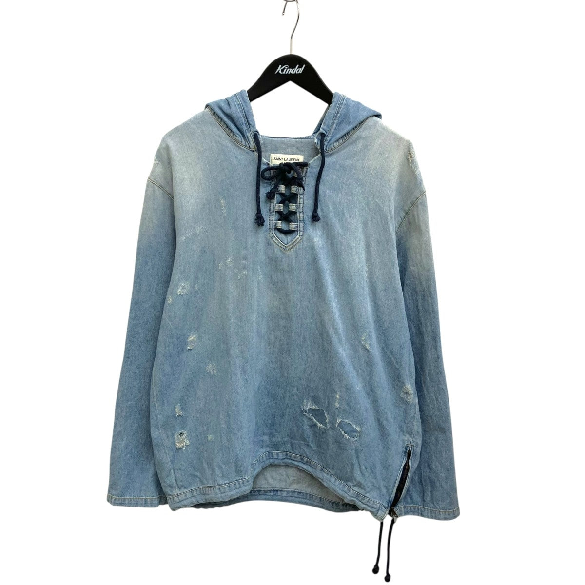 Saint Laurent Paris 19SS デストロイデニムフーディ 551378 古着・中古-1枚目のアイテム画像