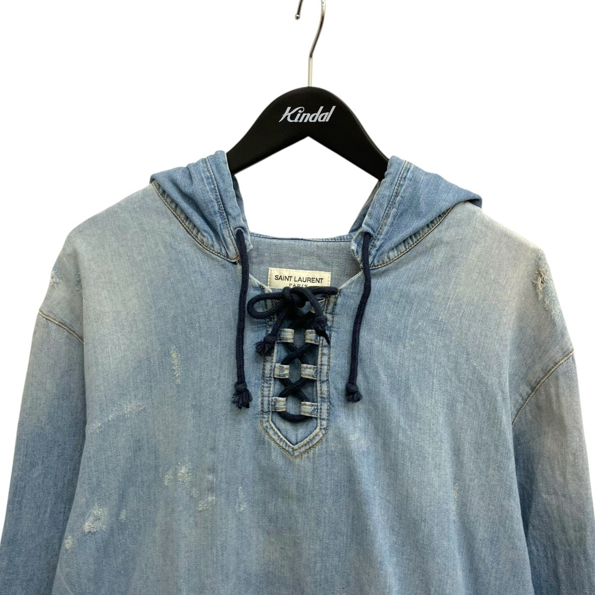 Saint Laurent Paris 19SS デストロイデニムフーディ 551378 古着・中古-3枚目のアイテム画像
