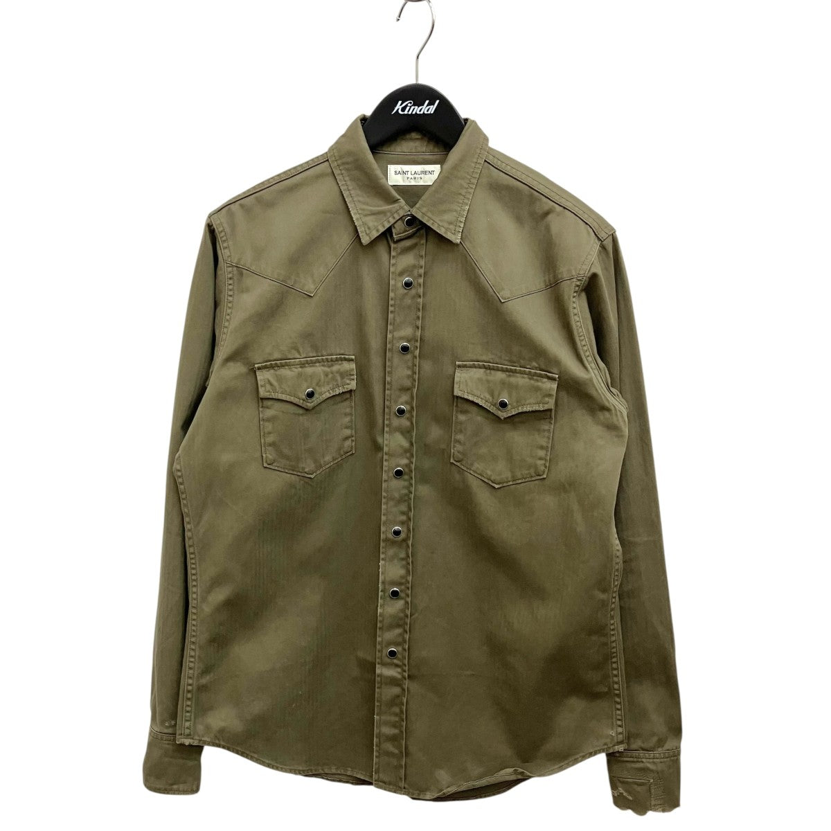 Saint Laurent Paris ダメージ加工 ウエスタンシャツ長袖シャツ629966 古着・中古-1枚目のアイテム画像