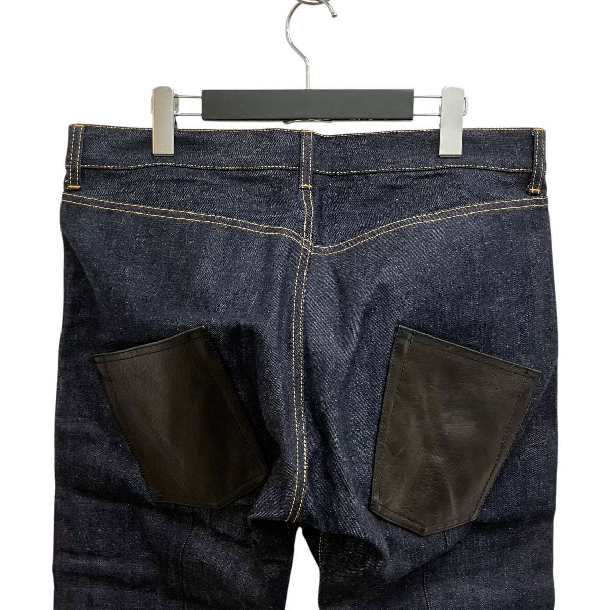 JUNYA WATANABE MAN 25AW フランネル切替レザーパッチデニムパンツ WP-P035 古着・中古-4枚目のアイテム画像