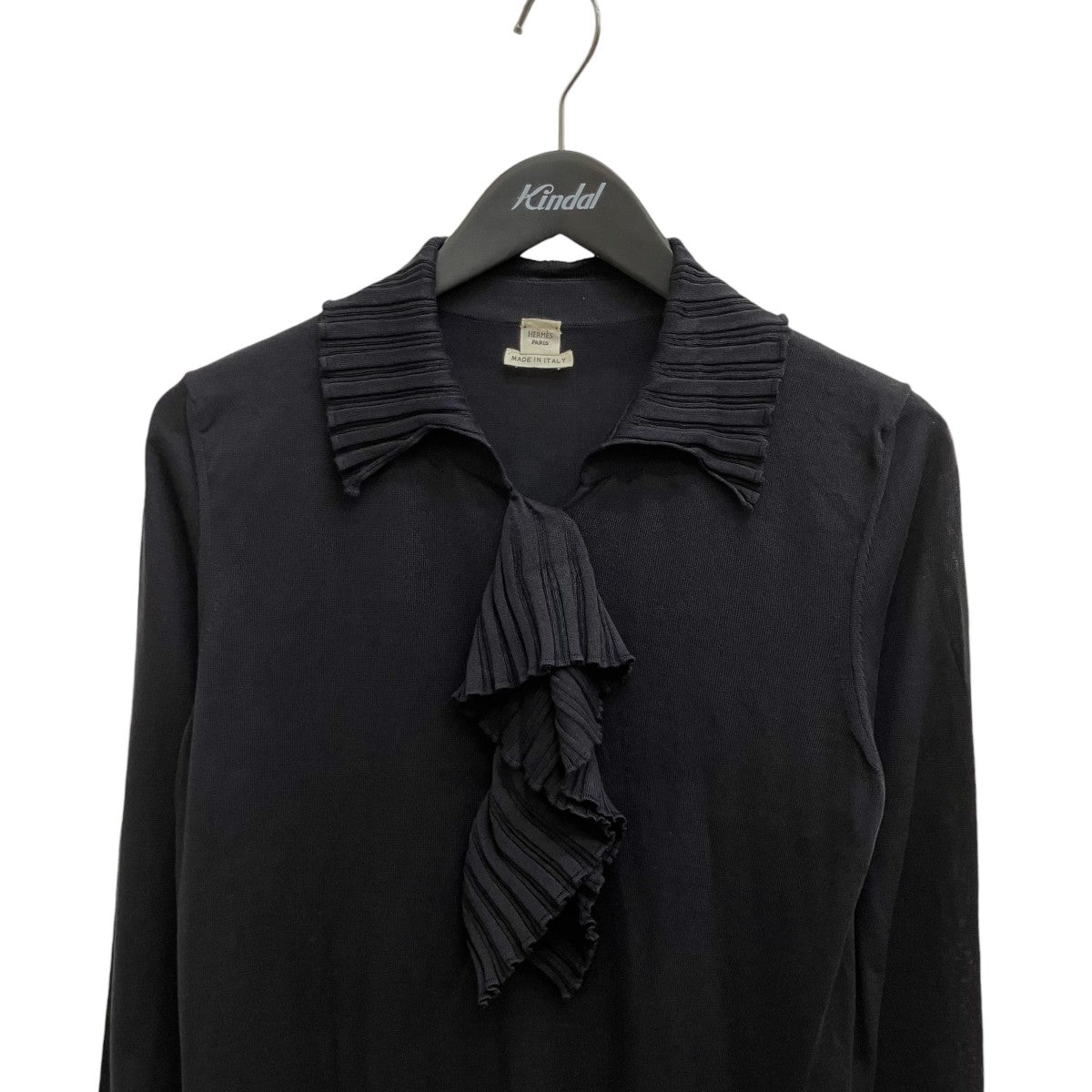 HERMES 薄手ニットsw309 古着・中古-3枚目のアイテム画像