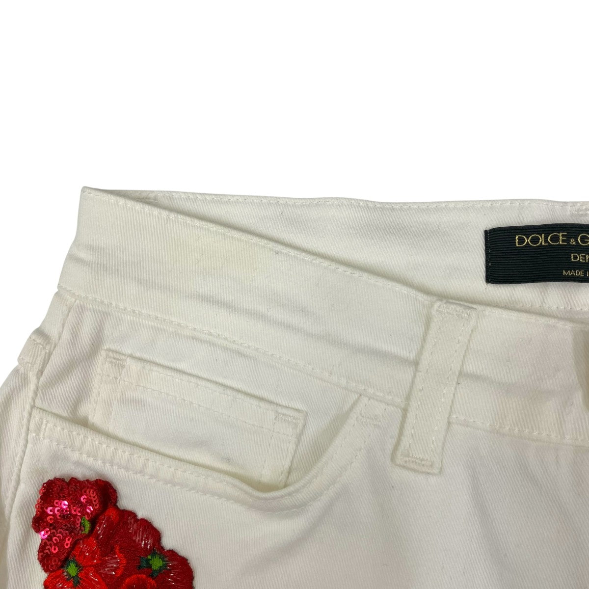 DOLCE ＆ GABBANA 薔薇刺繍 デニムパンツ FTAQ5Z 古着・中古-4枚目のアイテム画像