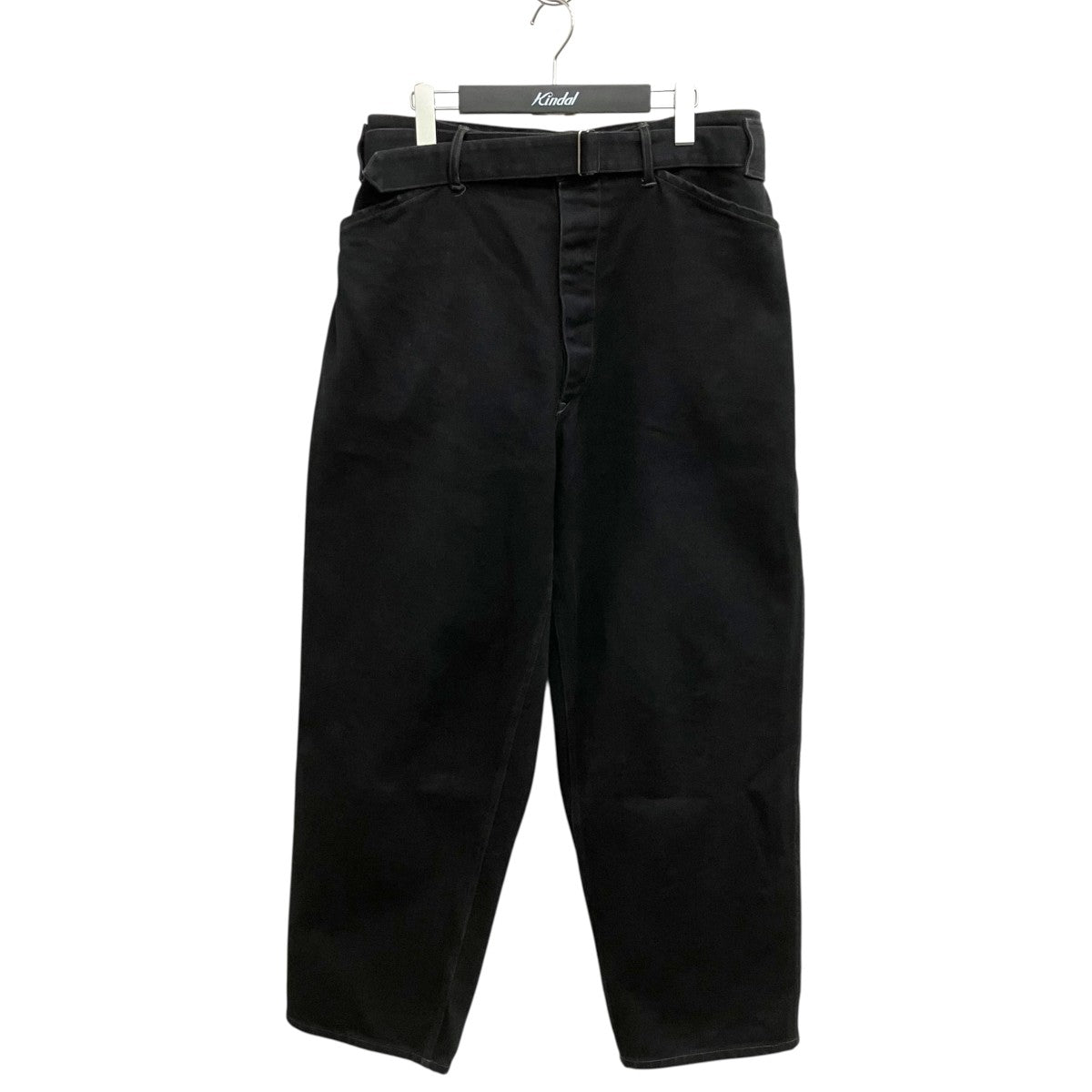 COMOLI 26SS ブラックデニムベルテッドパンツ D01-03001 古着・中古-1枚目のアイテム画像