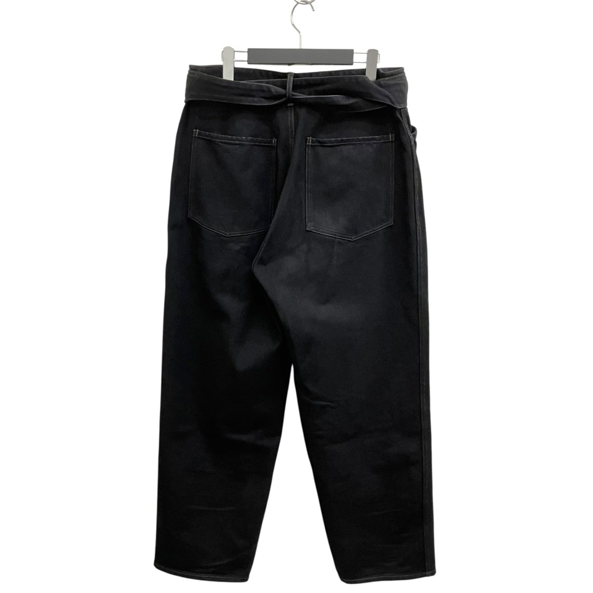 COMOLI 26SS ブラックデニムベルテッドパンツ D01-03001 古着・中古-2枚目のアイテム画像