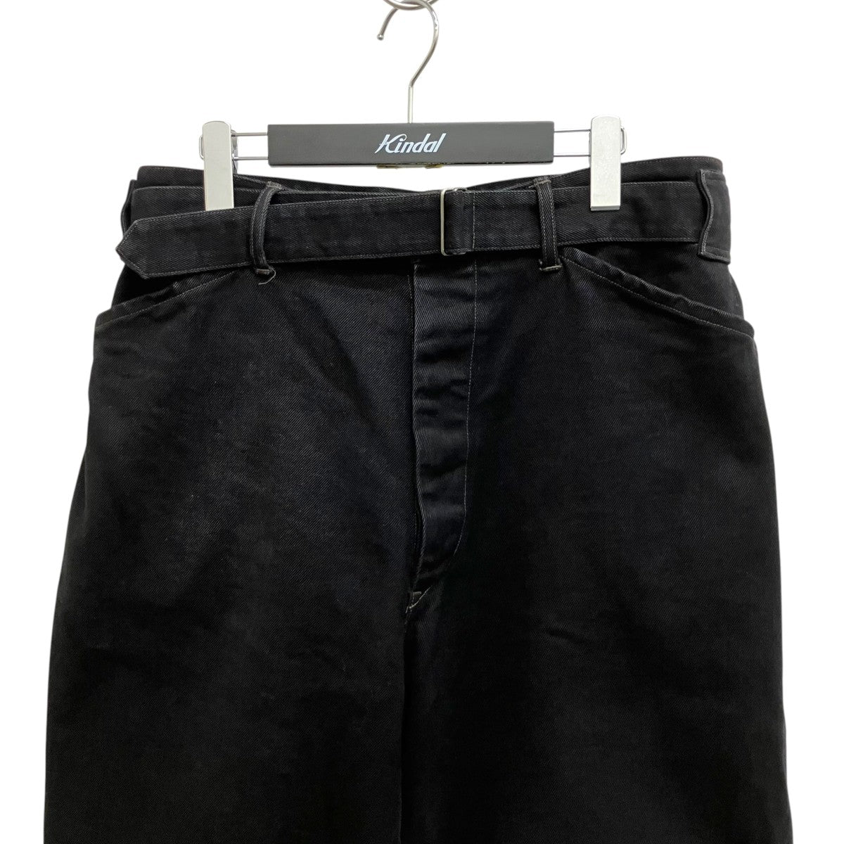 COMOLI 26SS ブラックデニムベルテッドパンツ D01-03001 古着・中古-3枚目のアイテム画像