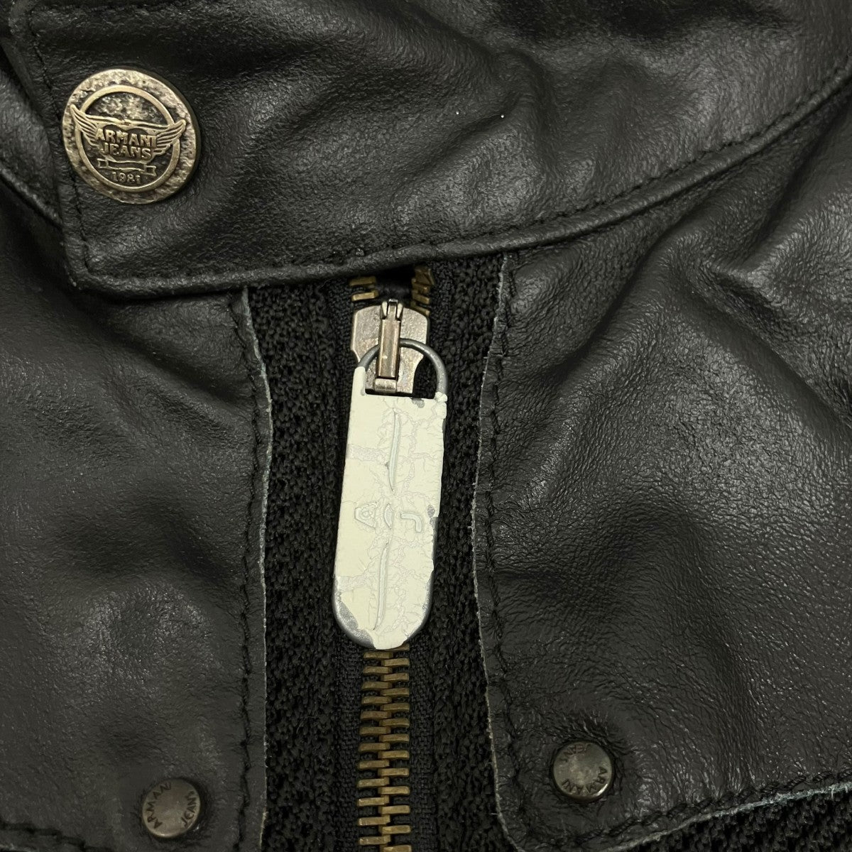 ARMANI JEANS(アルマーニジーンズ) レザージャケット ブラック サイズ