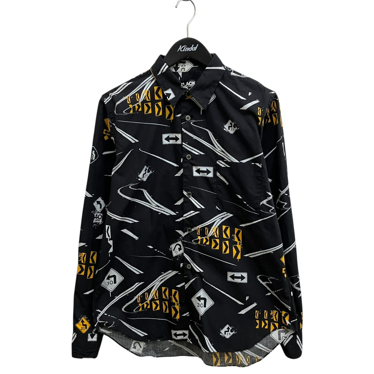 BLACK COMME des GARCONS 道路標識プリント長袖シャツ1E-B011 古着・中古-1枚目のアイテム画像