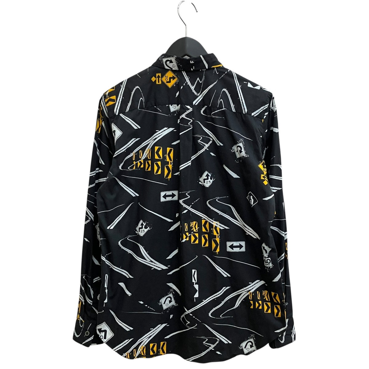 BLACK COMME des GARCONS 道路標識プリント長袖シャツ1E-B011 古着・中古-2枚目のアイテム画像
