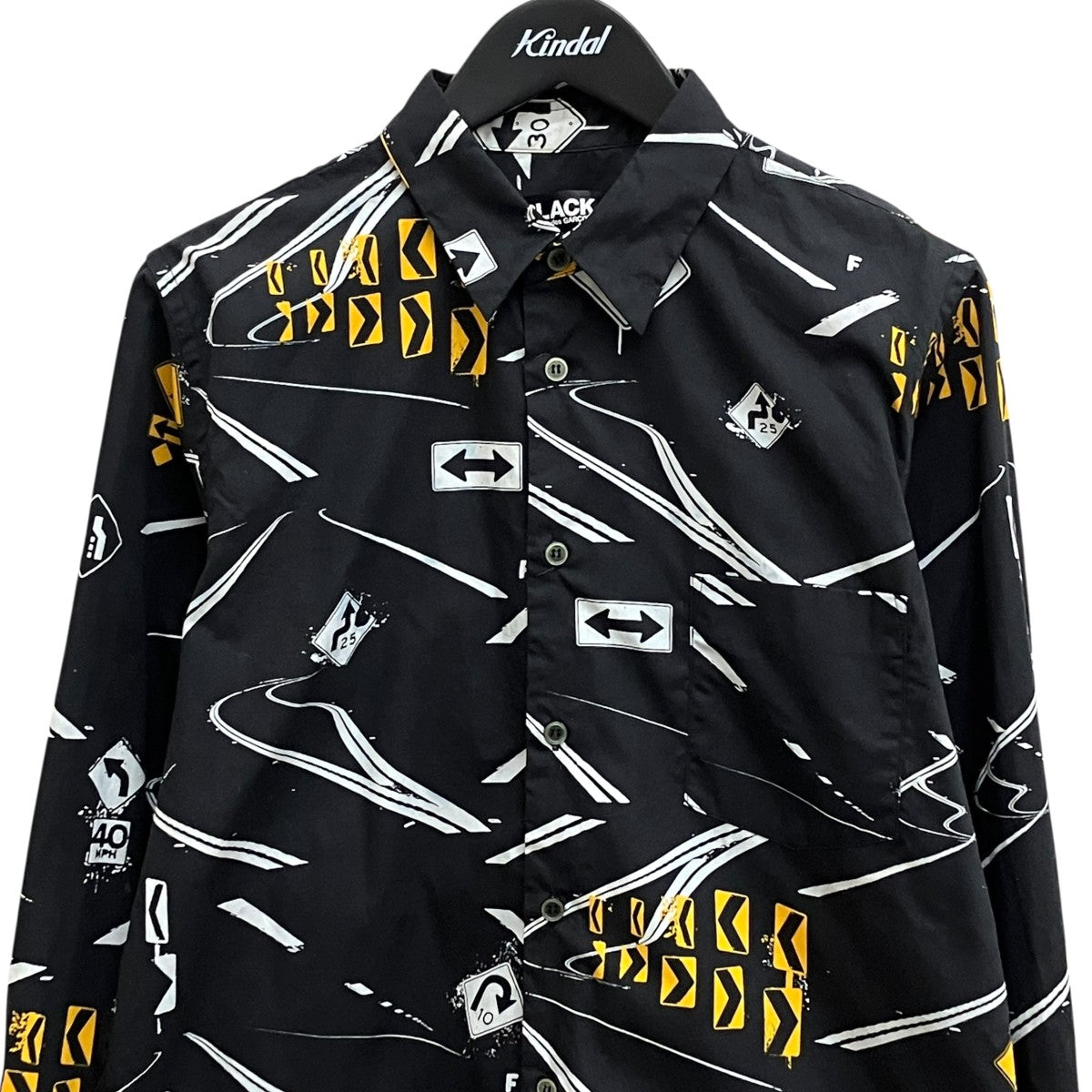 BLACK COMME des GARCONS 道路標識プリント長袖シャツ1E-B011 古着・中古-3枚目のアイテム画像