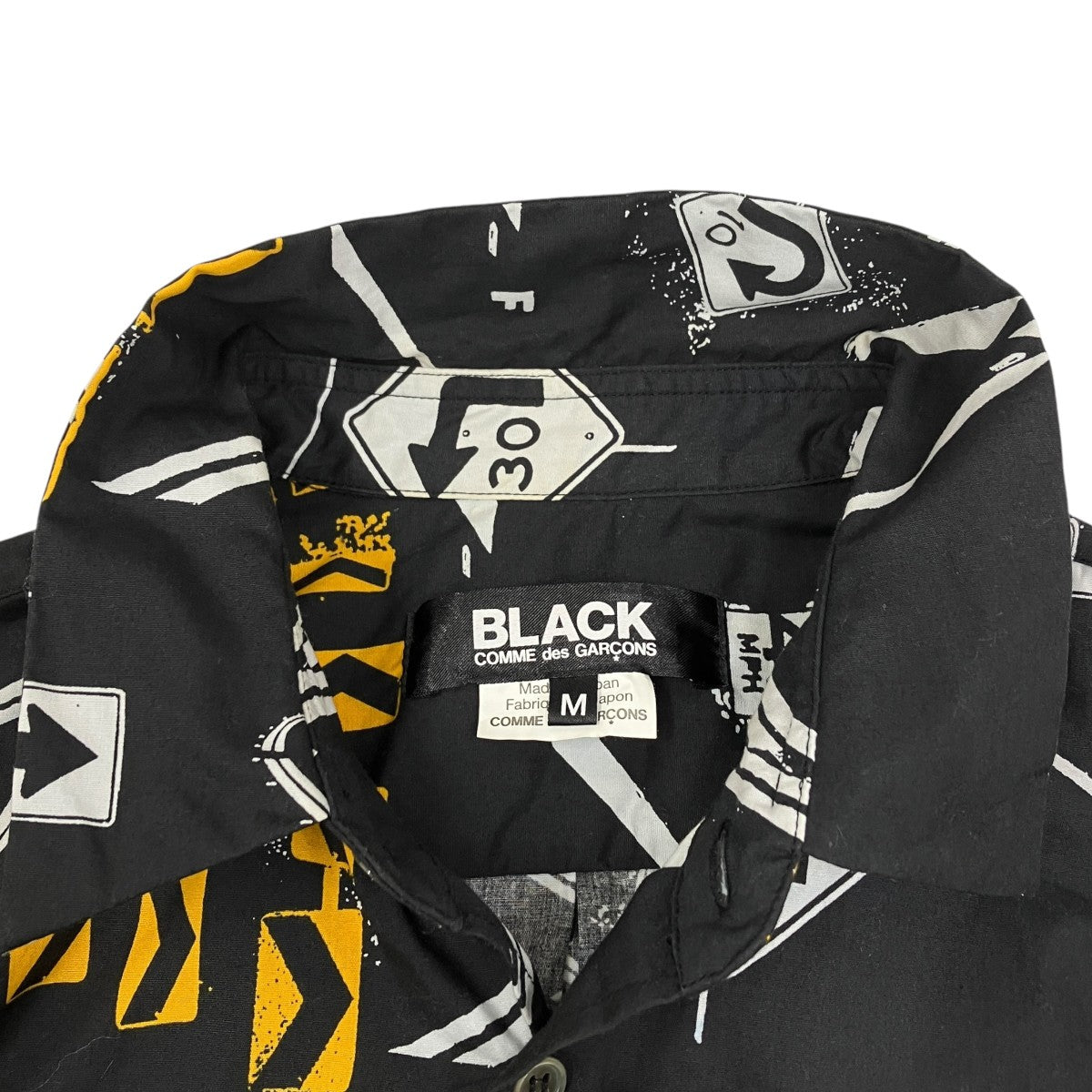 BLACK COMME des GARCONS 道路標識プリント長袖シャツ1E-B011 古着・中古-6枚目のアイテム画像