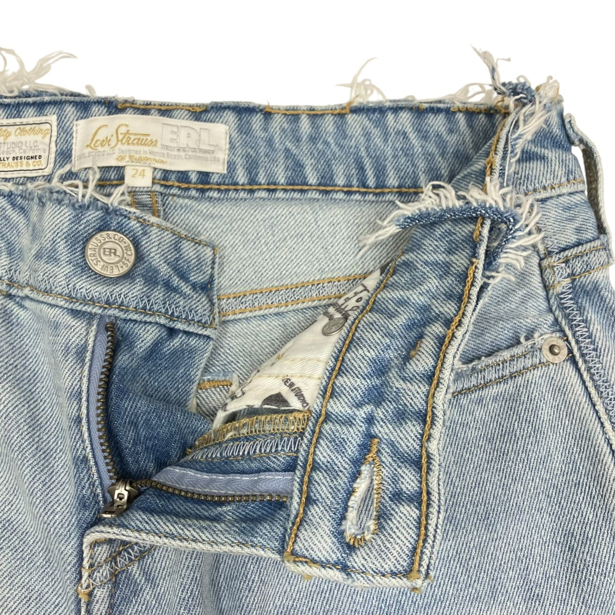 ERL×LEVI’S フレア ライトインディゴデニムパンツ 古着・中古-7枚目のアイテム画像