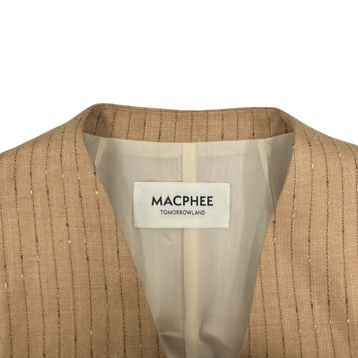 MACPHEE 26SS シルクネップリネン ノーカラージャケット 12-07-62-07401 古着・中古-5枚目のアイテム画像