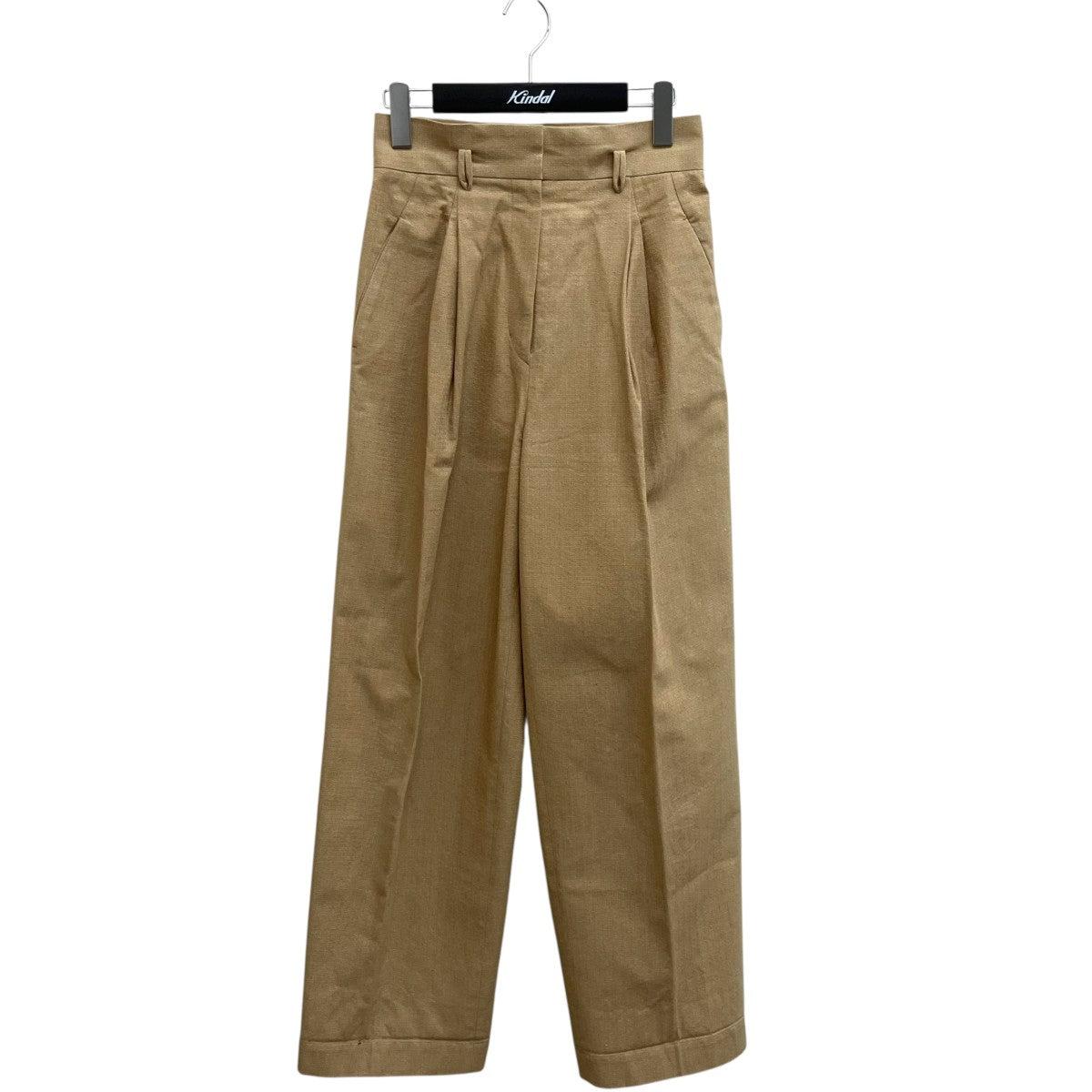 mame kurogouchi 23SSNaturally Coloured Cotton Dobby WideパンツMM23SS-PT023 古着・中古-1枚目のアイテム画像