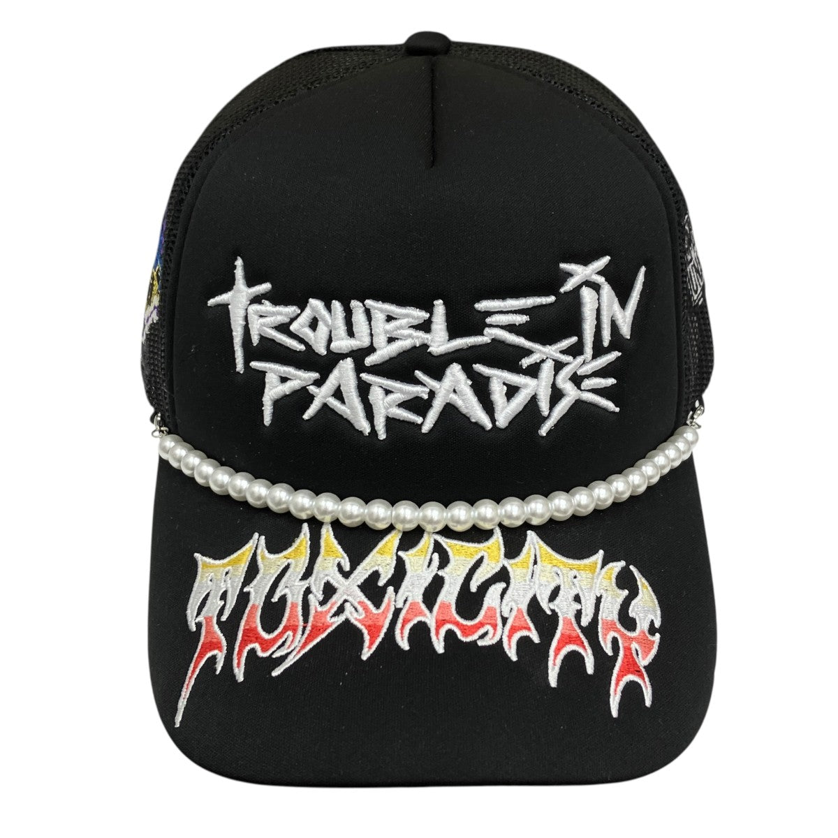 TOXICITY×DSMSD Trouble In Paradise Trucker Blackキャップ 古着・中古-2枚目のアイテム画像